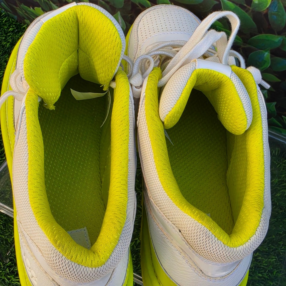 UGG CA805 Sulfur White Neon Yellow Leather Sneakers 1114262 Mens 12 - Picture 9 of 12